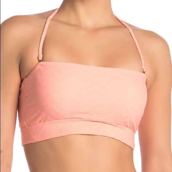 BECCA Other - NWT Becca | Peach Halter Bandeau Bikini Swim Top L